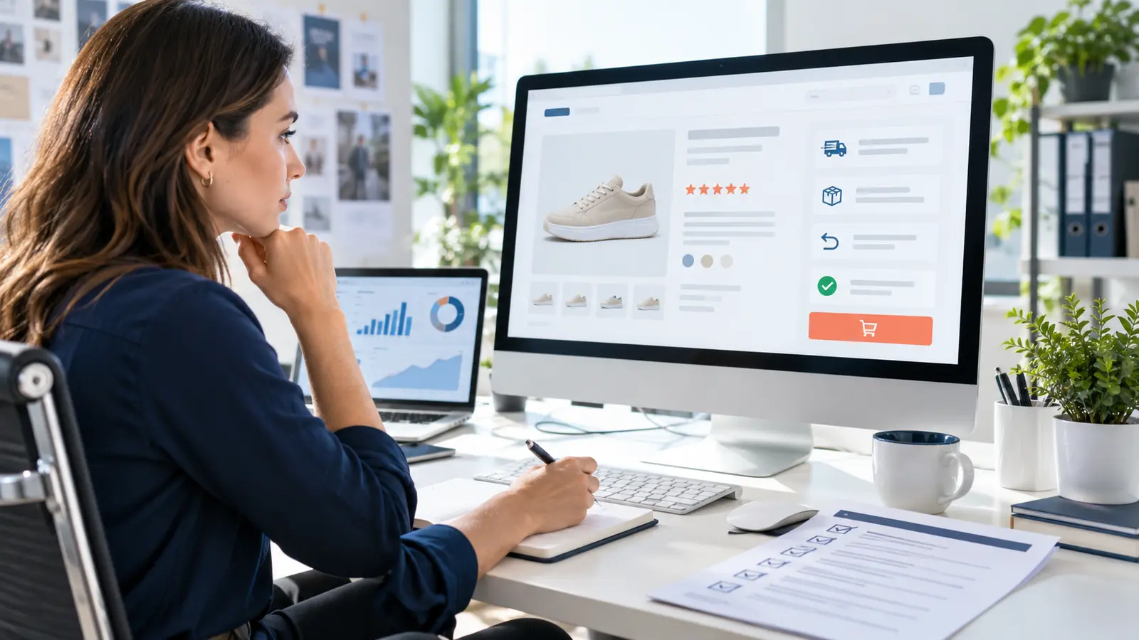 Ecommerce Product Page Trust Signal Audit Ecommerce specialist auditing product information, reviews, delivery, returns and checkout trust signals