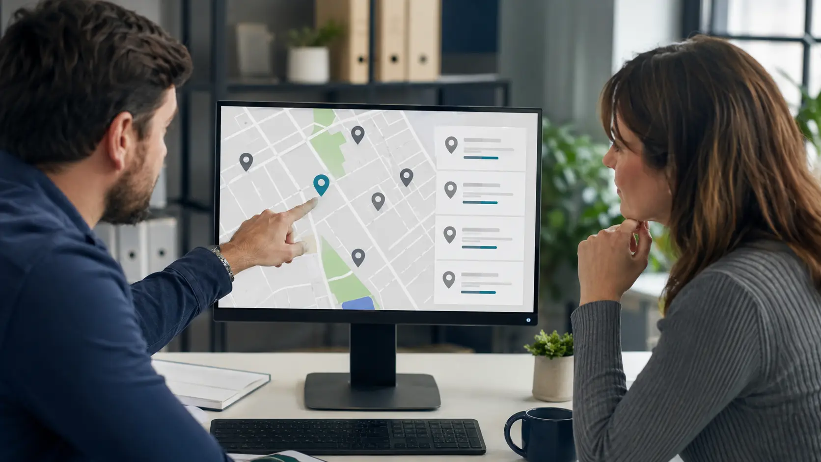 Local SEO specialist diagnosing Google Maps visibility and nearby competitor rankings