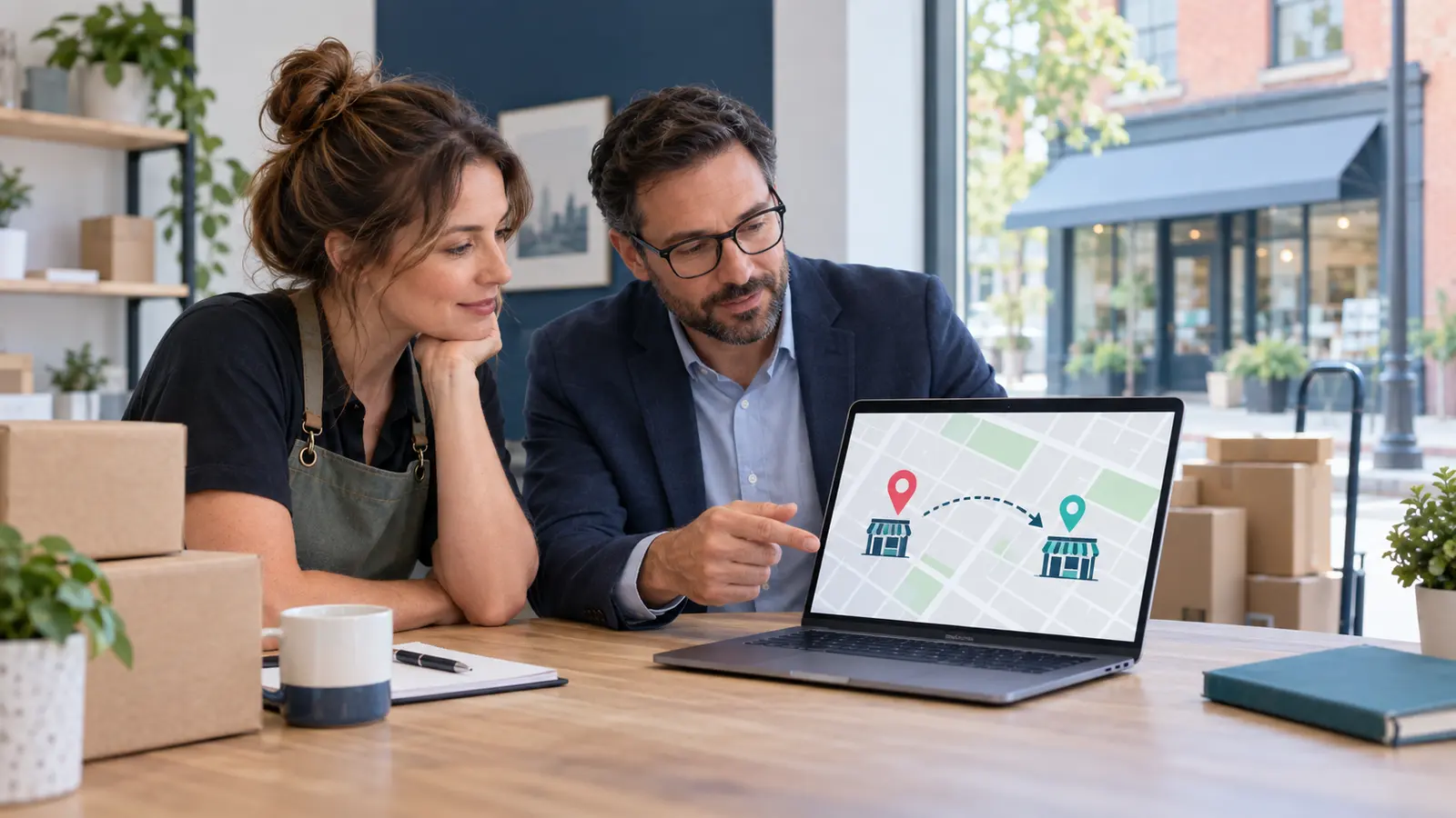 Business owner and local SEO consultant planning a Google Business Profile move