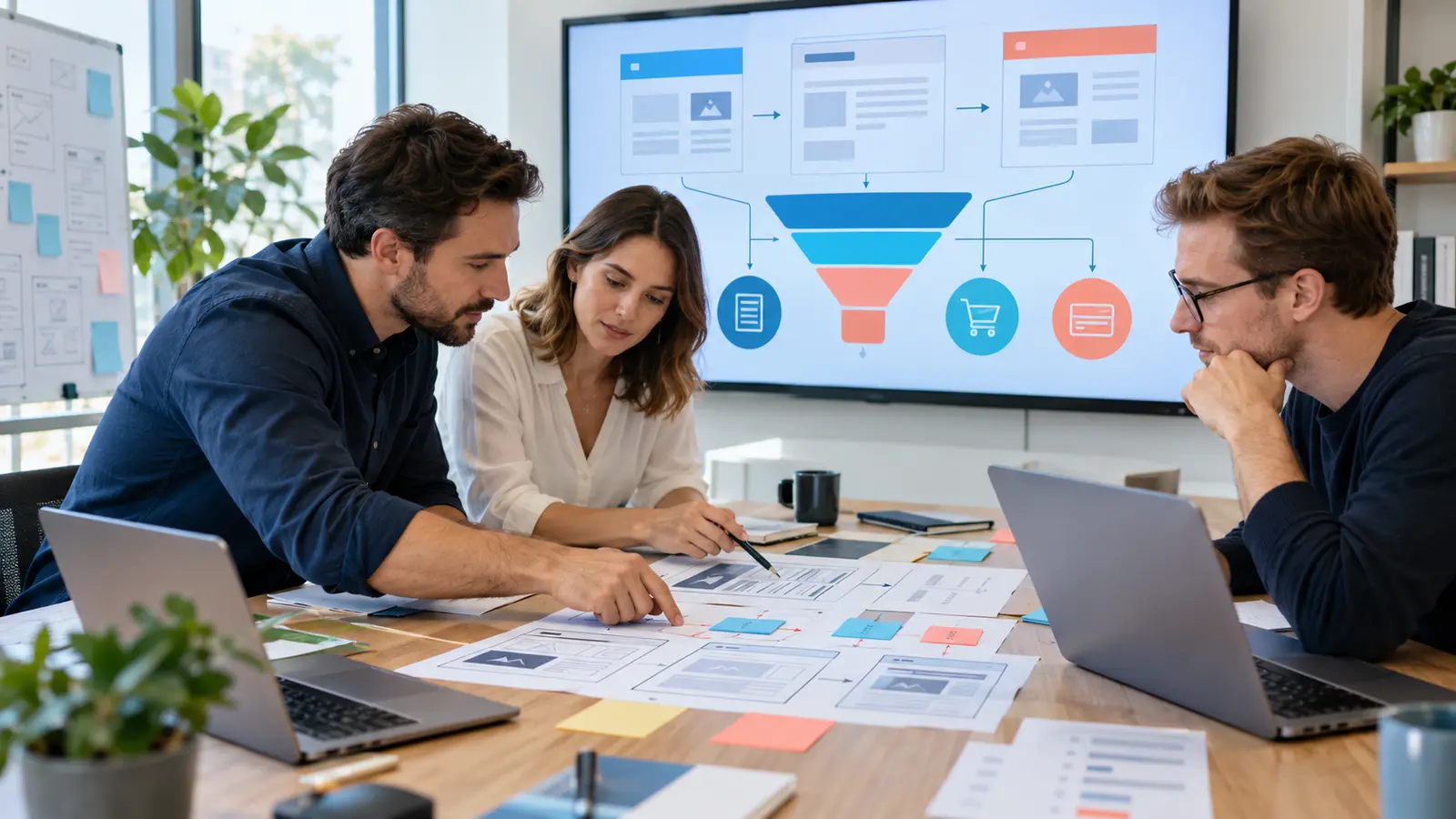 Mapping Search Intent to the Conversion Journey SEO and CRO team mapping search intent to landing pages and conversion actions
